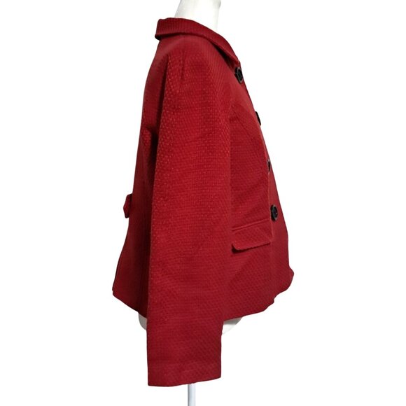 Vintage Classic Red Briggs New York Wool Blend Textured Blazer Jacket Size 10 - Picture 8 of 10